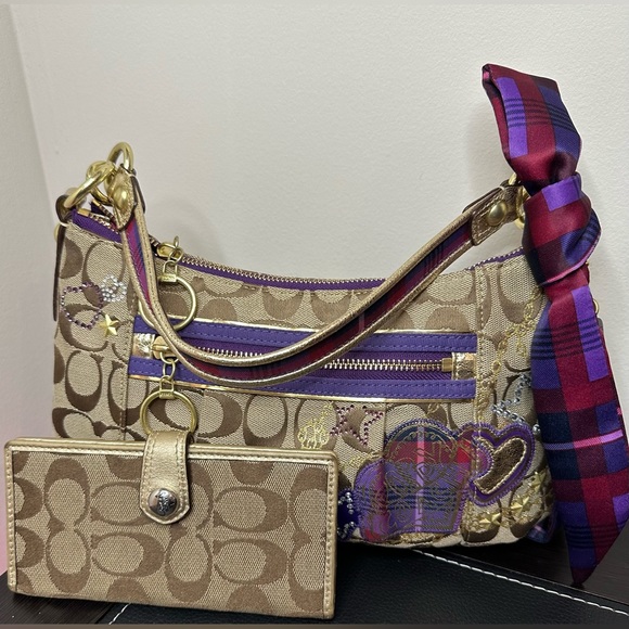 Authentic Rare Coach Poppy Tartan Plaid Glam Purse NWOT & Coach Est 1941 wallet - Picture 7 of 17